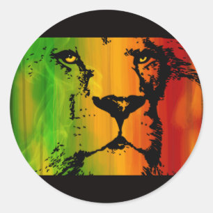 Rasta Lion Classic Round Sticker