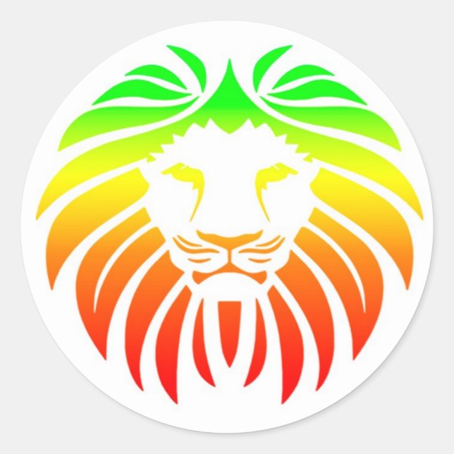 Rasta Lion Head Classic Round Sticker (Front)