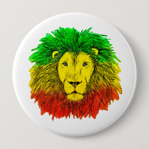 rasta lion head red green yellow Jamaica rastafar  10 Cm Round Badge