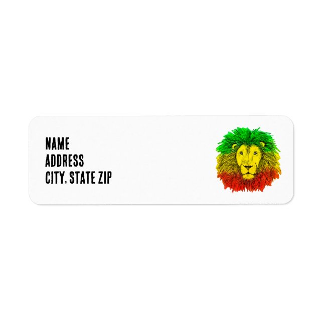 Rasta lion head red yellow green drawing Jamaica  (Front)