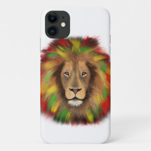 Rasta lion head red yellow green drawing Jamaica  iPhone 11 Case