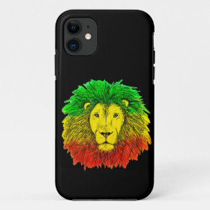 Rasta lion head red yellow green drawing Jamaica  iPhone 11 Case