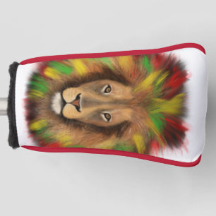Rasta lion head red yellow green drawing Jamaica  Golf Head Cover