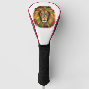 Rasta lion head red yellow green drawing Jamaica  Golf Head Cover