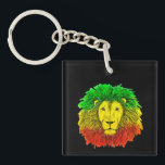 Rasta lion head red yellow green drawing Jamaica  Key Ring<br><div class="desc">Rasta coloured lion head. Designed for my husband and now shared with you!</div>