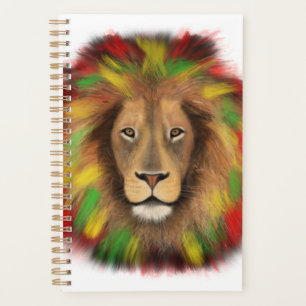 Rasta lion head red yellow green drawing Jamaica Planner