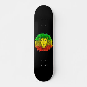 Rasta lion head red yellow green drawing Jamaica  Skateboard