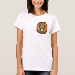 Rasta lion head red yellow green drawing Jamaica T-Shirt