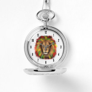 Rasta lion head red yellow green drawing Jamaica  Watch
