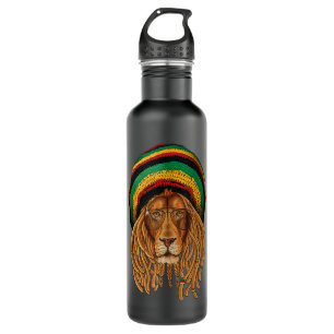 Rasta Lion Jamaica Rastafari Colors Reggae Lover 710 Ml Water Bottle