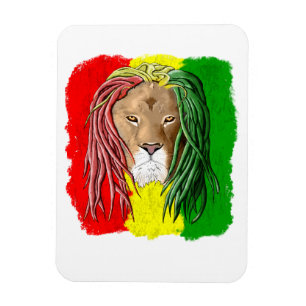 Rasta Lion Jamaican Reggae Flag Magnet