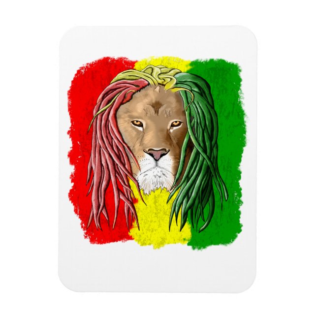 Rasta Lion Jamaican Reggae Flag Magnet (Vertical)