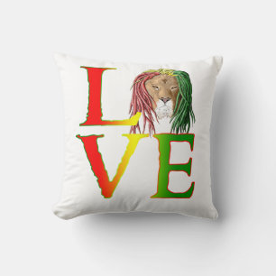 Rasta Lion Jamaican Reggae Love Cushion
