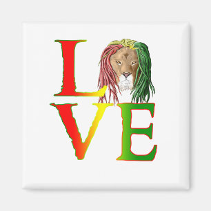Rasta Lion Jamaican Reggae Love Magnet