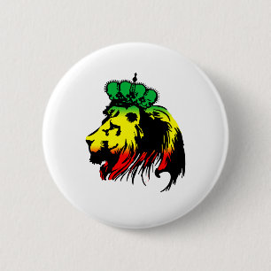 Rasta Lion of Judah 6 Cm Round Badge