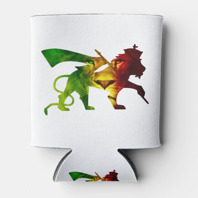 Rasta Lion of Judah Can Cooler (Front)