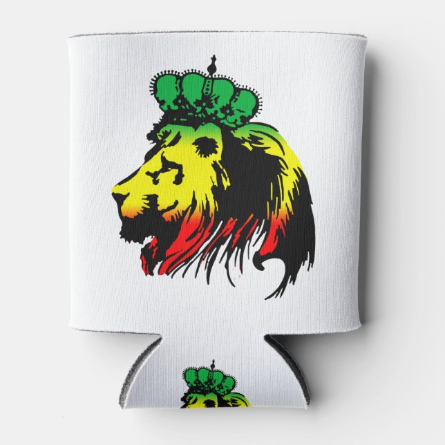 Rasta Lion of Judah Can Cooler (Front)
