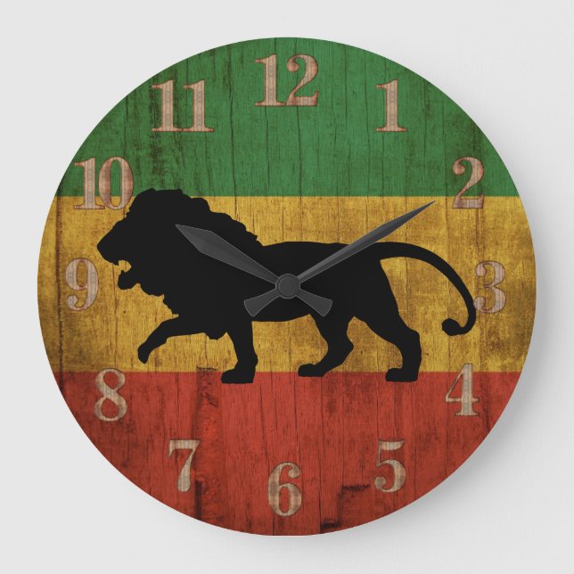 Rasta Lion of Judah Large Clock (Front)