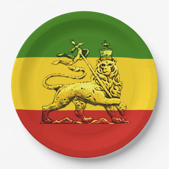 Rasta Lion of Judah Paper Plate (Front)