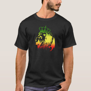 RASTA Lion of Judah   Red Gold Green T-Shirt