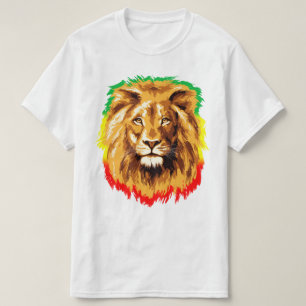 RASTA Lion of Judah   Red Gold Green T-Shirt