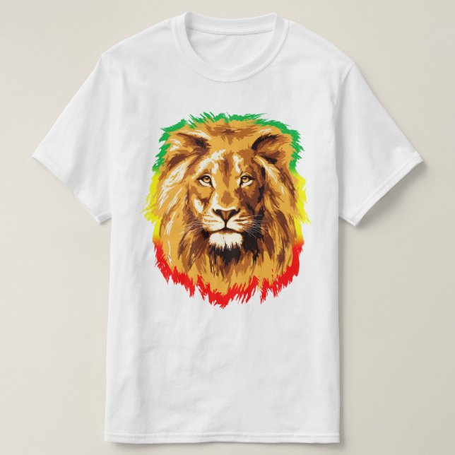 RASTA Lion of Judah | Red Gold Green T-Shirt (Design Front)