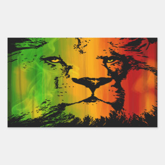 Rasta Lion Rectangular Sticker
