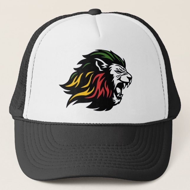 Rasta Lion Trucker Hat (Front)