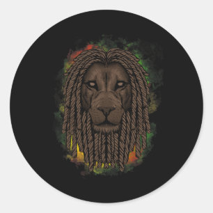 Rasta Lion With Dreads - Show Your Pride And Regga Classic Round Sticker