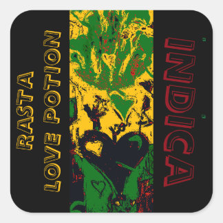 RASTA LOVE POTION INDICA SQUARE STICKER