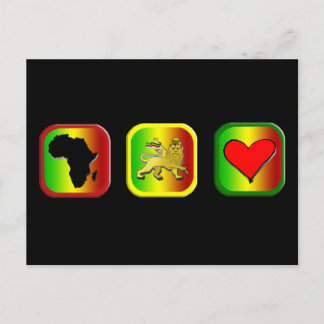 Rasta Map of Africa One Love Lion of Judah Postcard