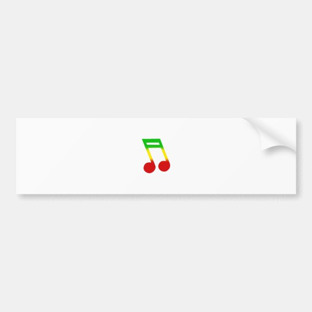Rasta Music Note Bumper Sticker (Front)