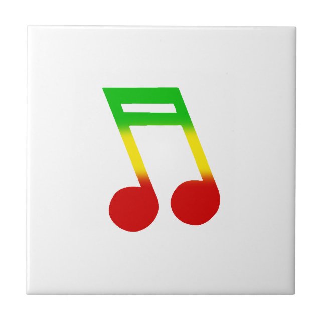Rasta Music Note Tile (Front)
