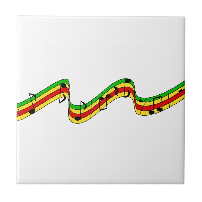 Rasta Music Staff Tile (Front)