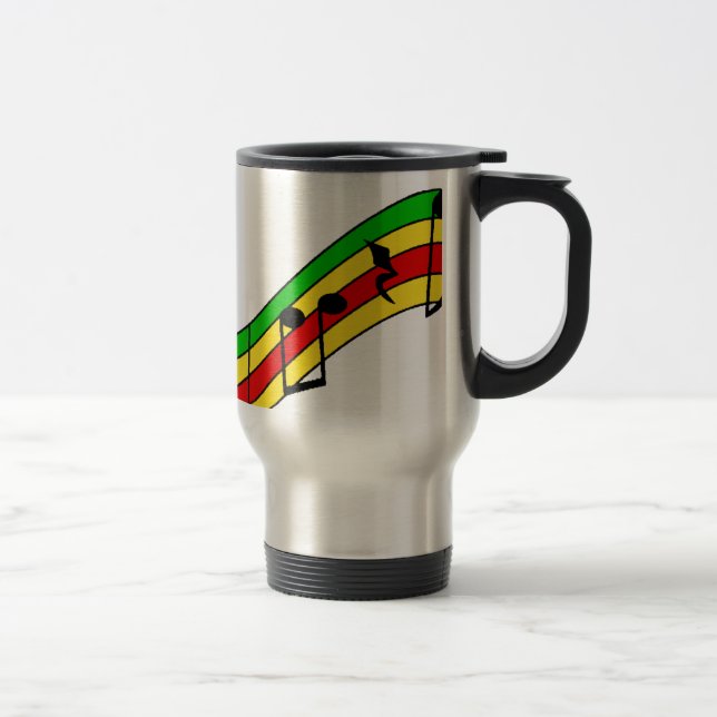 Rasta Music Staff Travel Mug (Right)