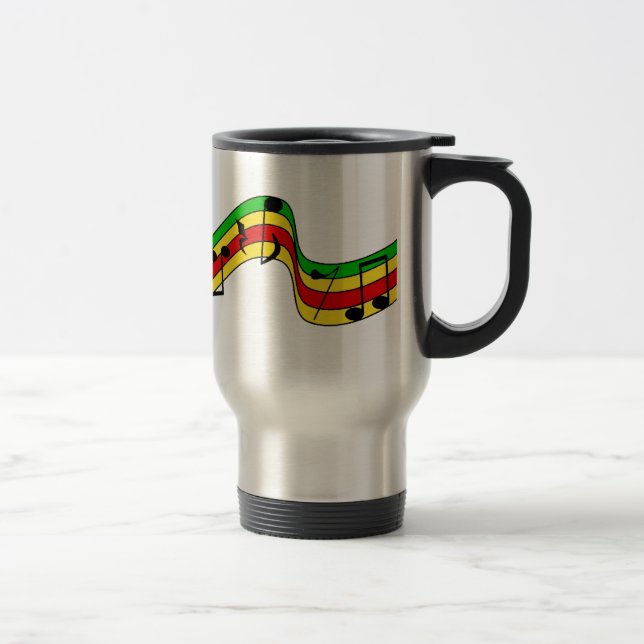 Rasta Music Staff Travel Mug (Right)