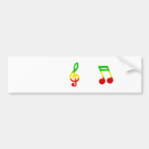 Rasta Note and Treble Clef Bumper Sticker