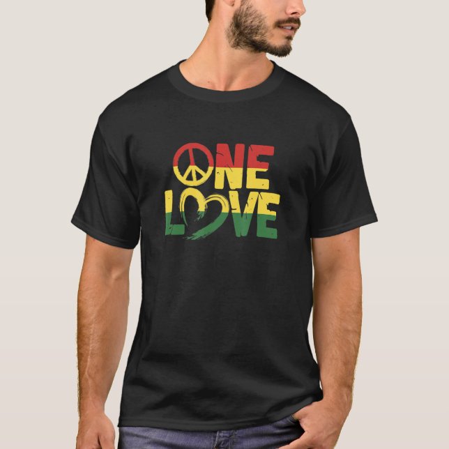 Rasta One Love Rastafari Reggae Rastafarian T-Shirt (Front)