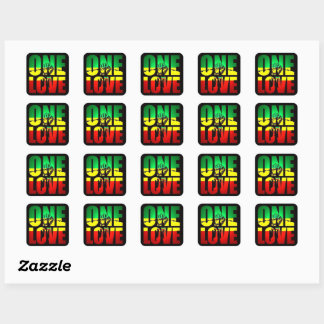 Rasta One Love Square Sticker