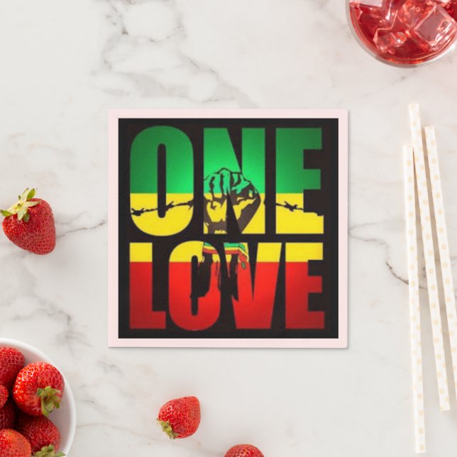 Rasta One Love T-Shirt Postcard Coffee Mug Napkin (Insitu)