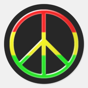 Rasta Peace Classic Round Sticker