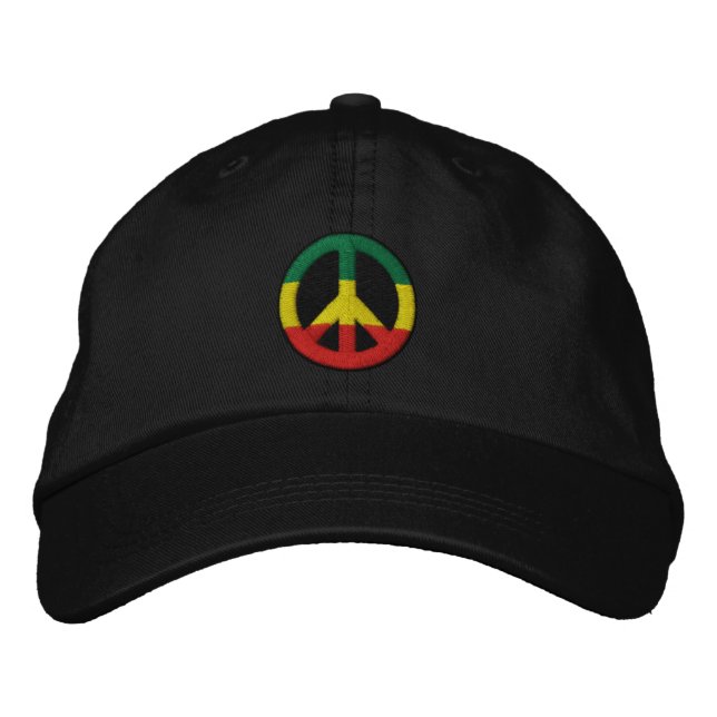 Rasta Peace Embroidered Hat (Front)