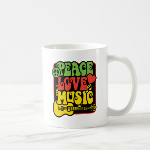 Rasta Peace Love Music Coffee Mug