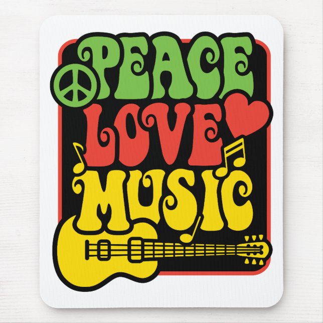 Rasta Peace-Love-Music Mouse Mat (Front)