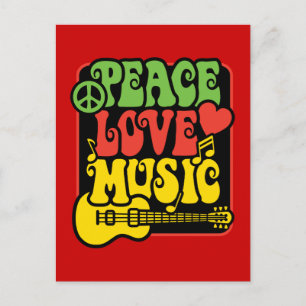 Rasta Peace Love Music Postcard