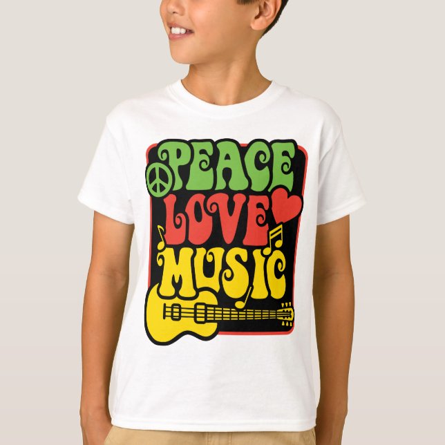 Rasta PEACE-LOVE-MUSIC T-Shirt (Front)