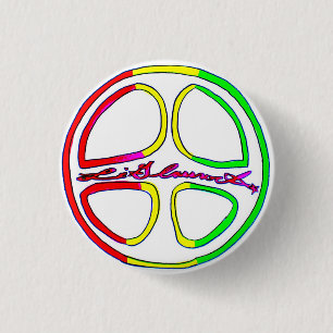 Rasta Peace Sign 3 Cm Round Badge