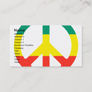 Rasta Peace Sign Business Card