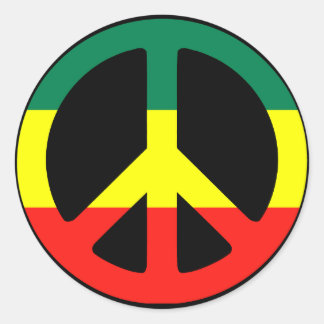 Rasta Peace Sign Classic Round Sticker