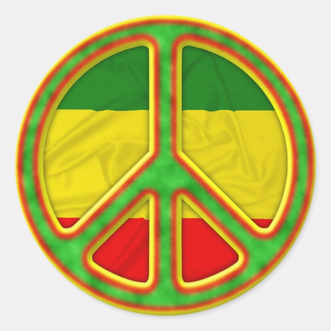 Rasta Peace Symbol Classic Round Sticker (Front)